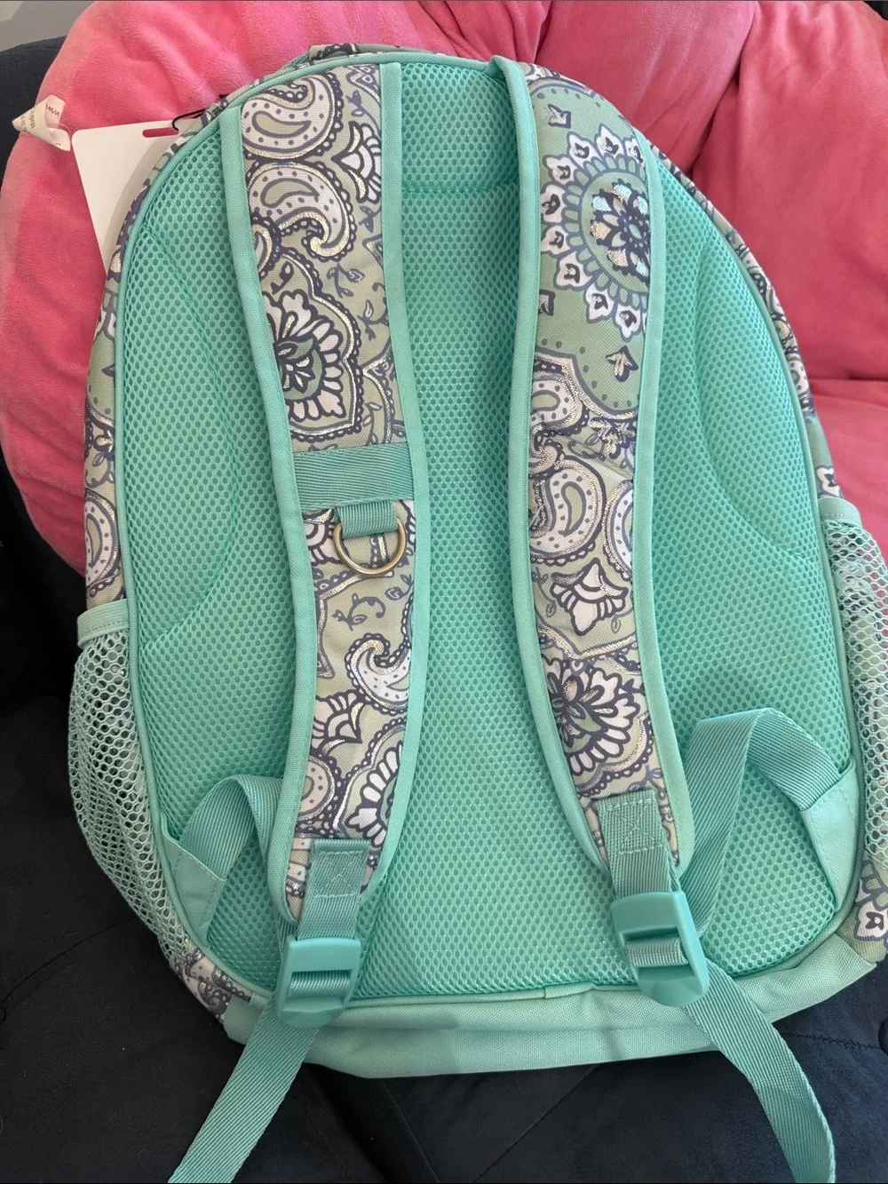 Pottery Barn Kids Mint Paisley Backpack with Teal Accents
